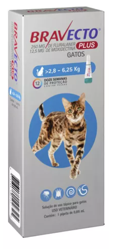 Bravecto Plus Gatos Transdermal De 2,8 A 6,25 Kg 250 Mg