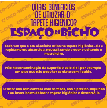 Tapete Higienico Espaço De Bicho 50 Unidades -envio Imediato